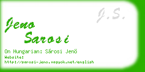jeno sarosi business card